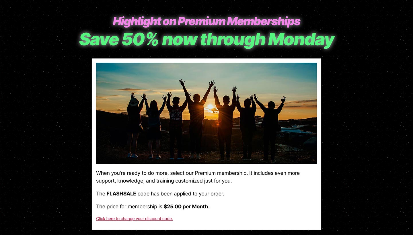 Screenshot of the Neon Template for Paid Memberships Pro