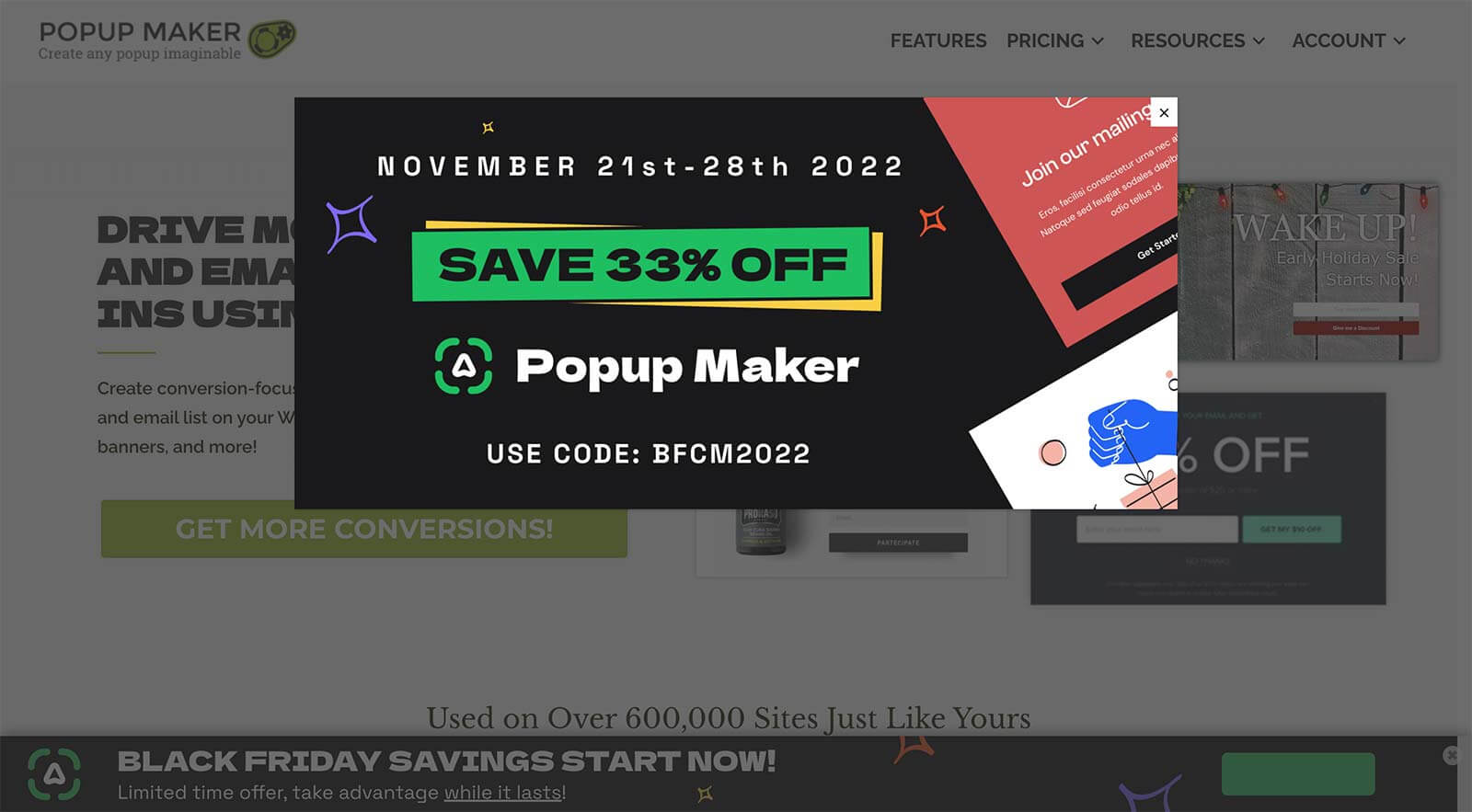 Popup Maker Black Friday Sale Pop-up