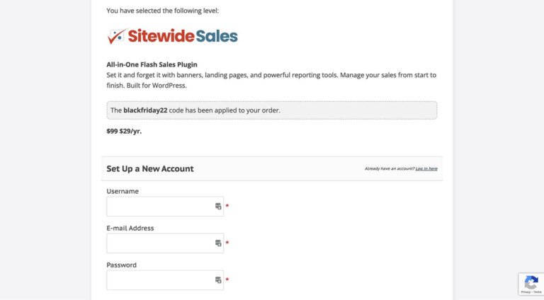 Sitewide Sales Checkout