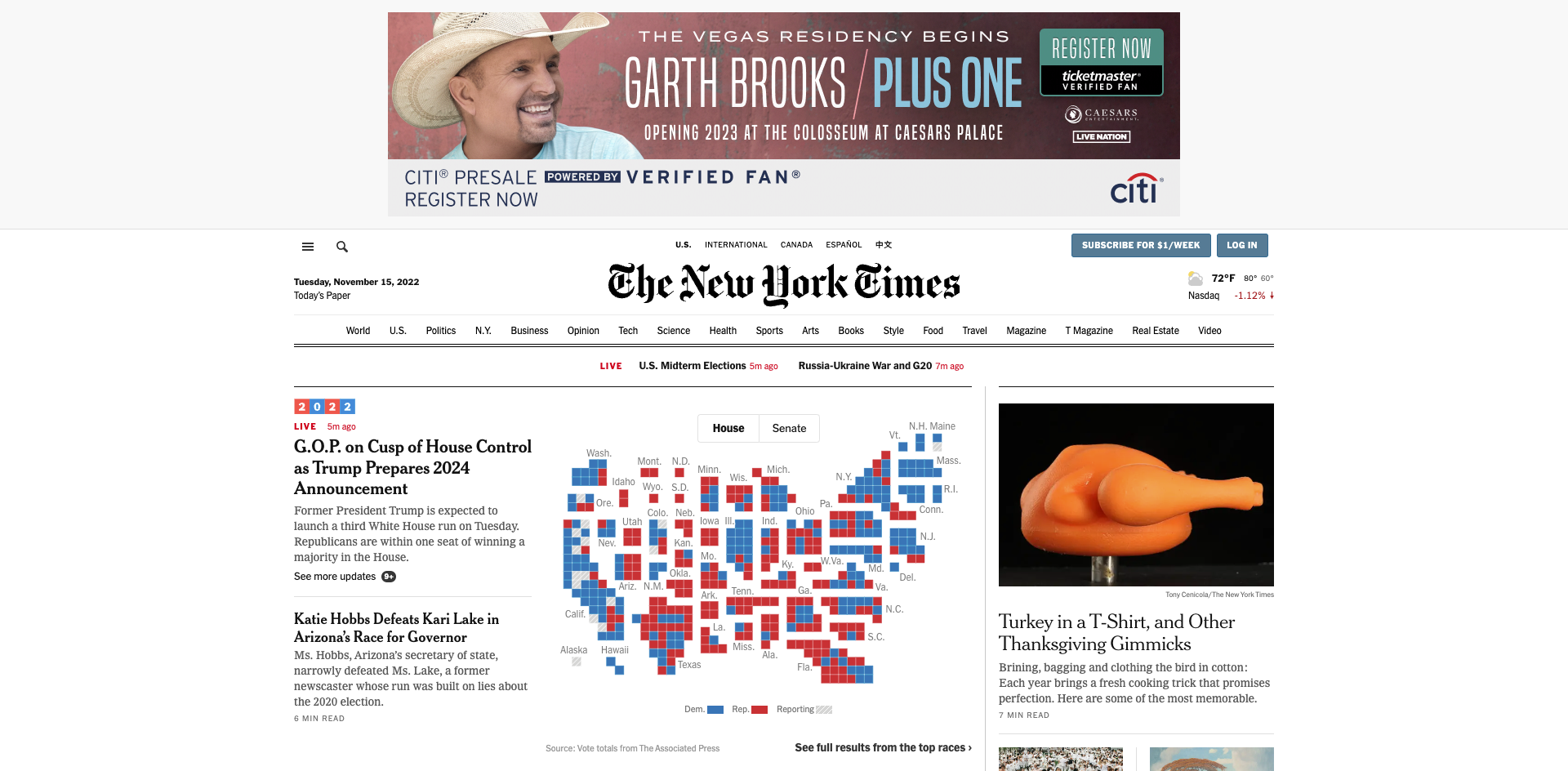 The New York Times Homepage