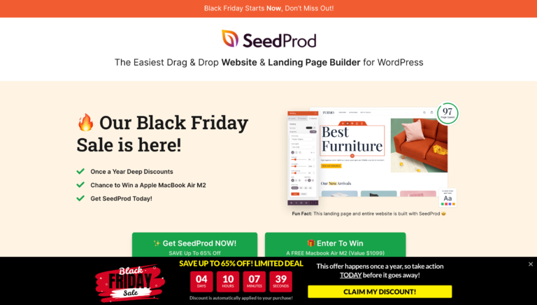 SeedProd Black Friday Landing Page