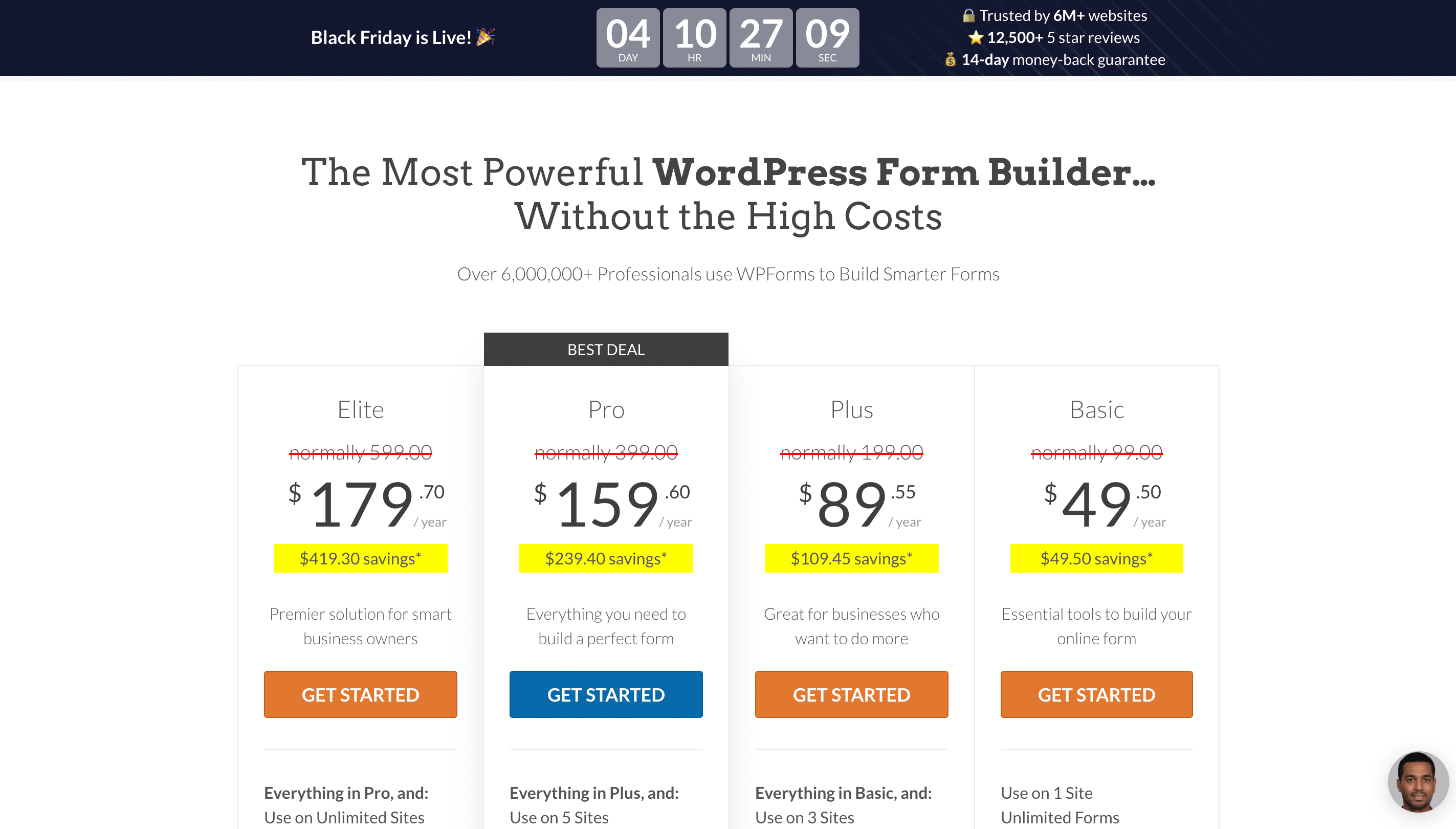 WPForms Pricing Page