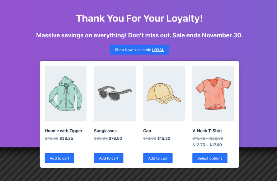 Design an optimized sale landing page with discounts applied